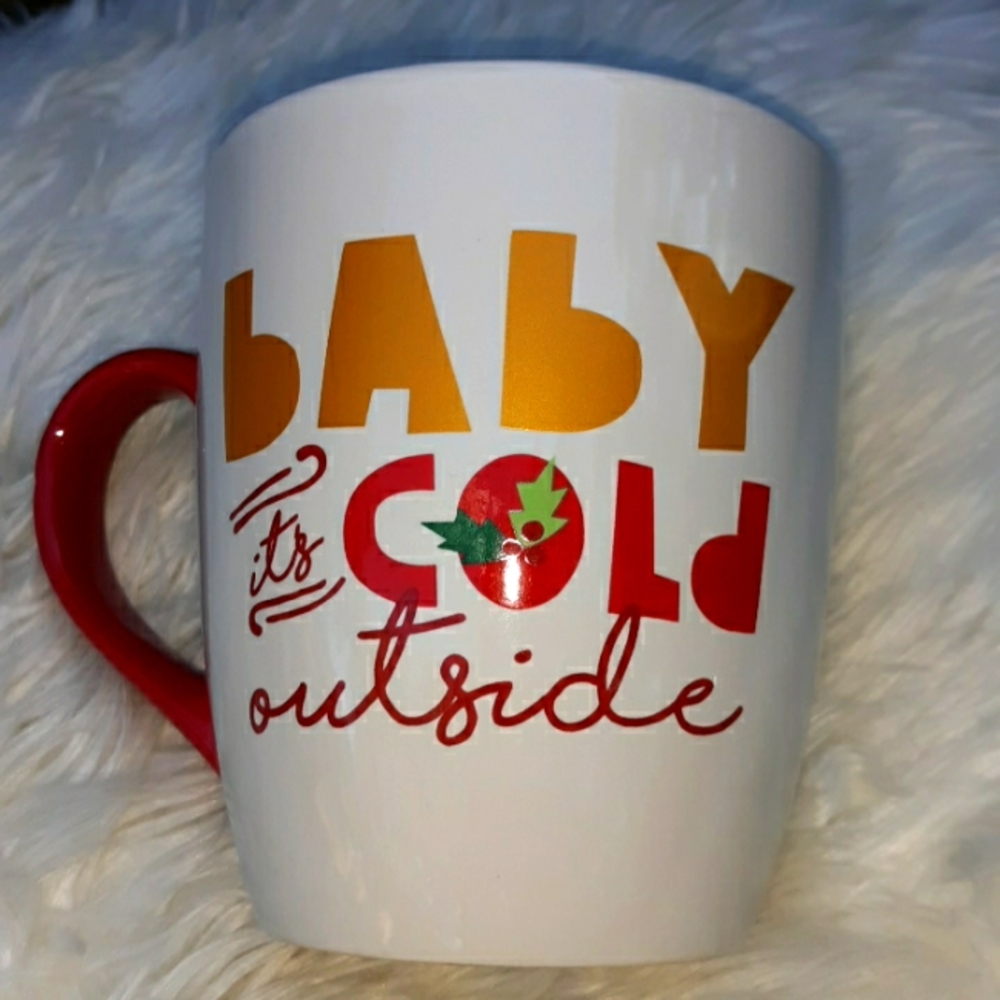 NWOT JUMBO CLAY ART WINTER MUG